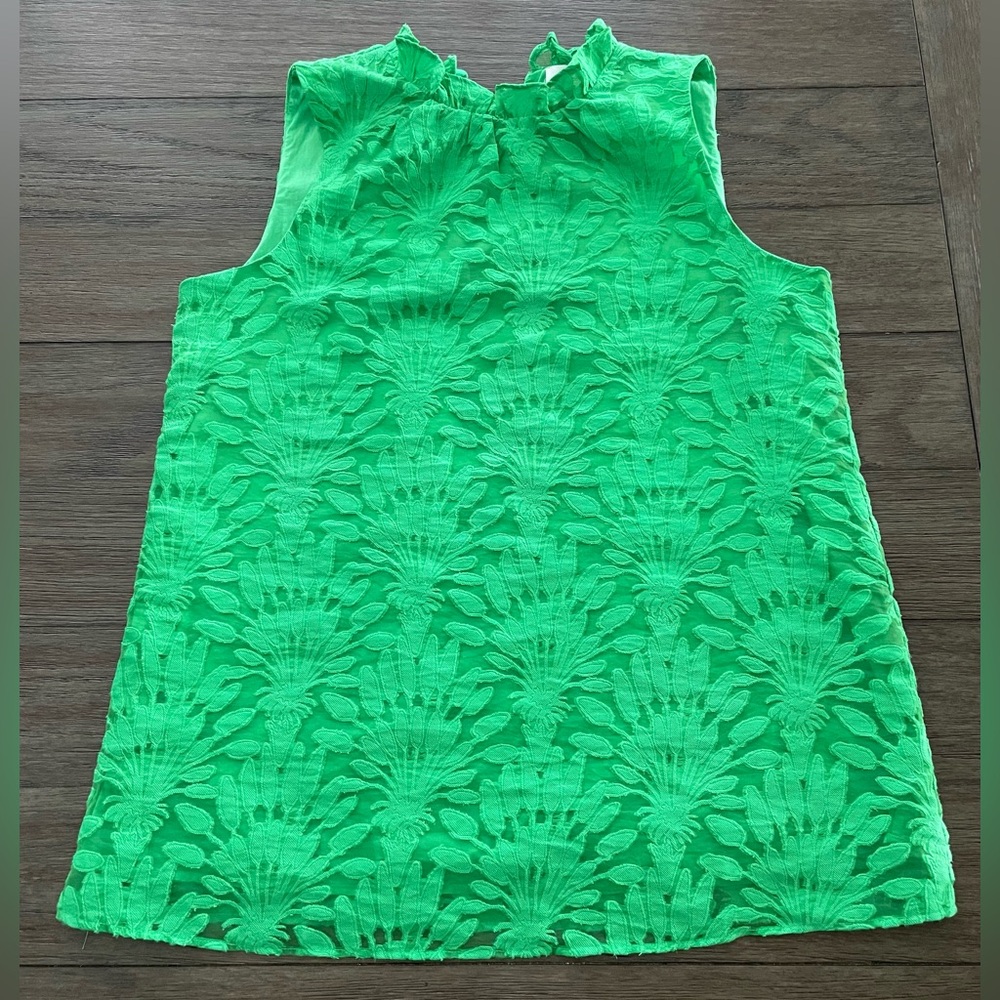 Lilly Pulitzer Sleeveless Green Jacquard Shell Top - Picture 6 of 8